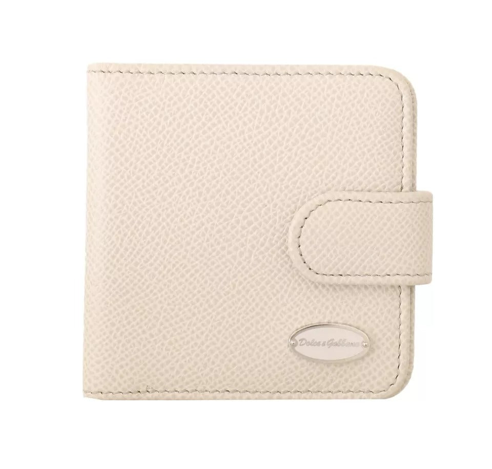 Portefeuille de poche avec étui à préservatifs en cuir Dauphine blanc Dolce & Gabbana