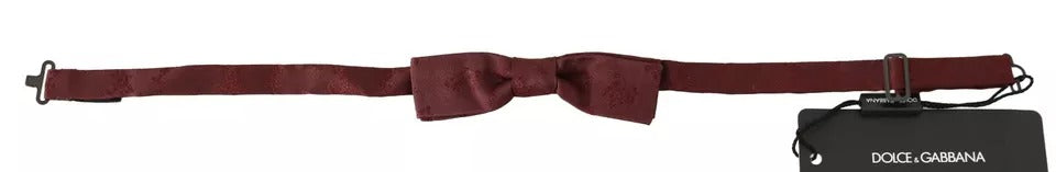 Dolce & Gabbana Nœud papillon réglable en faille de soie florale bordeaux