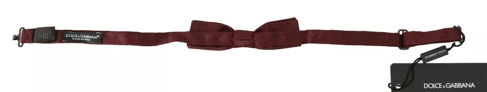 Dolce & Gabbana Nœud papillon réglable en faille de soie florale bordeaux