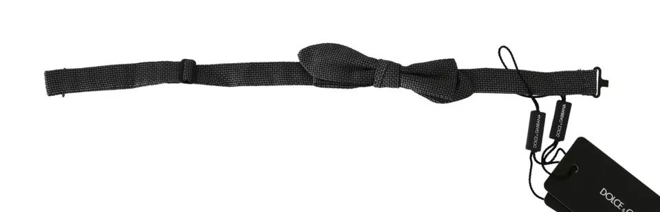 Cravate et nœud papillon en soie grise à motifs pour homme Dolce & Gabbana