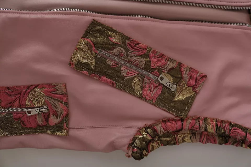 Chemisier sans manches en cuir rose Dolce & Gabbana