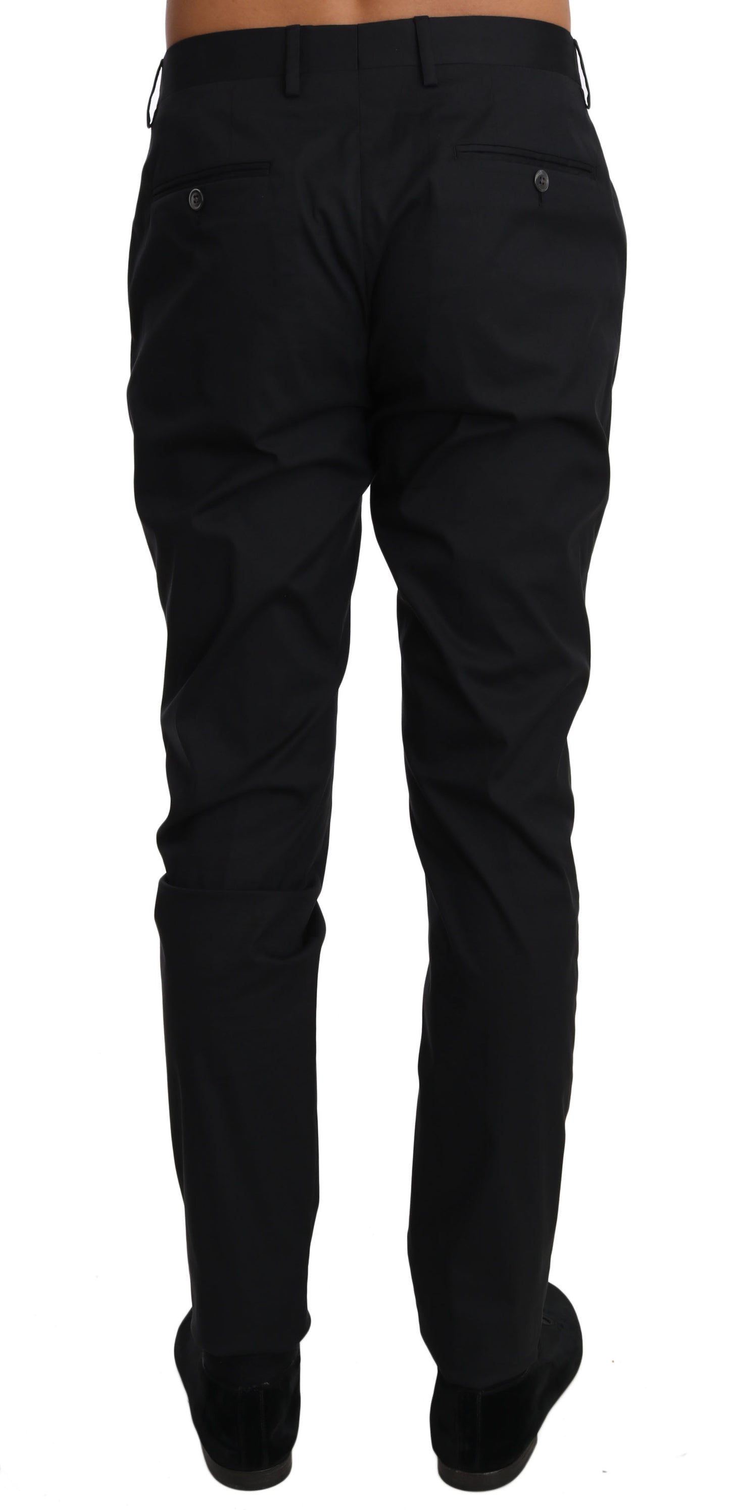 Pantalon habillé élégant en laine mélangée noire Dolce & Gabbana