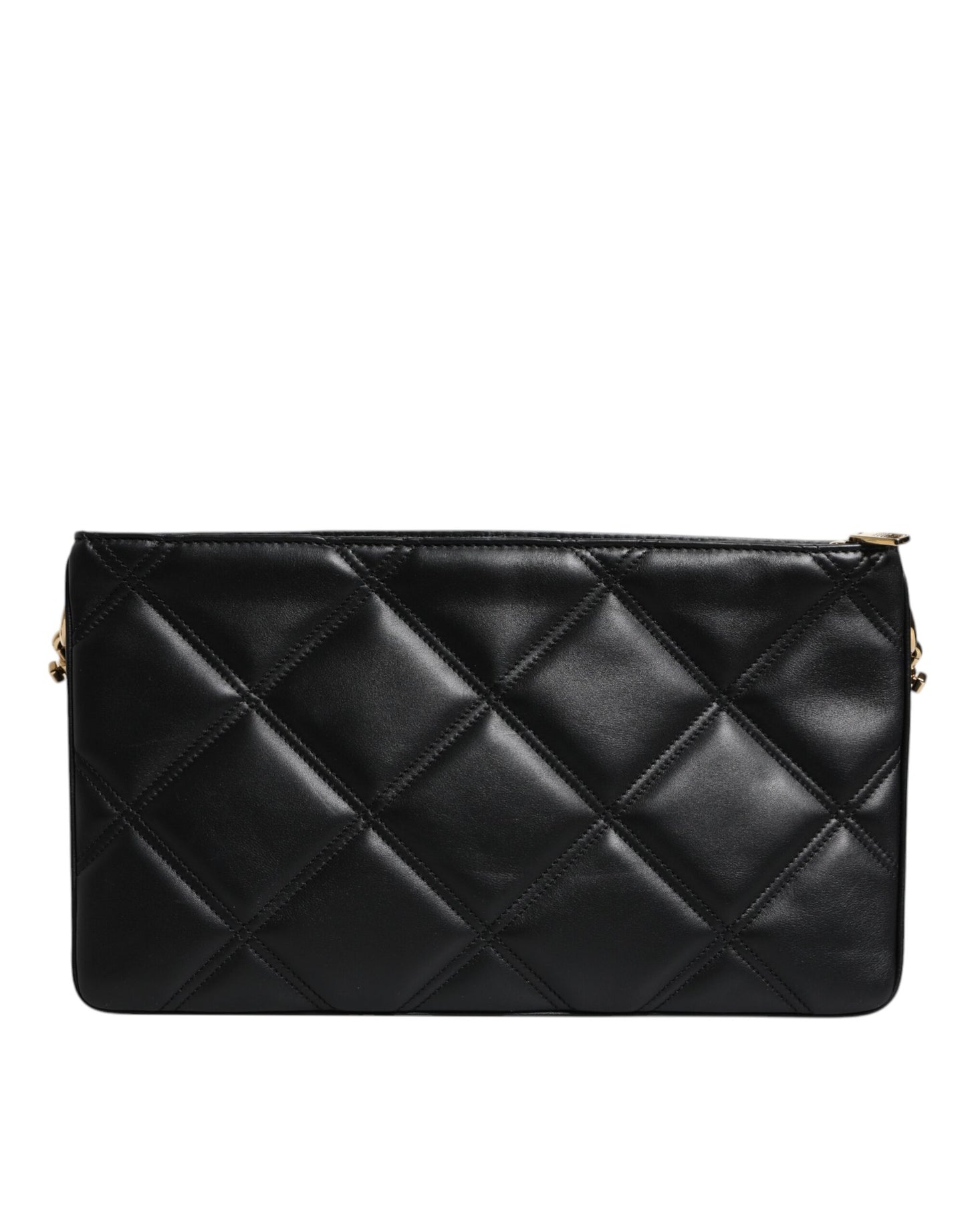 Sac à bandoulière Dolce & Gabbana en cuir noir orné de cristaux et de logo