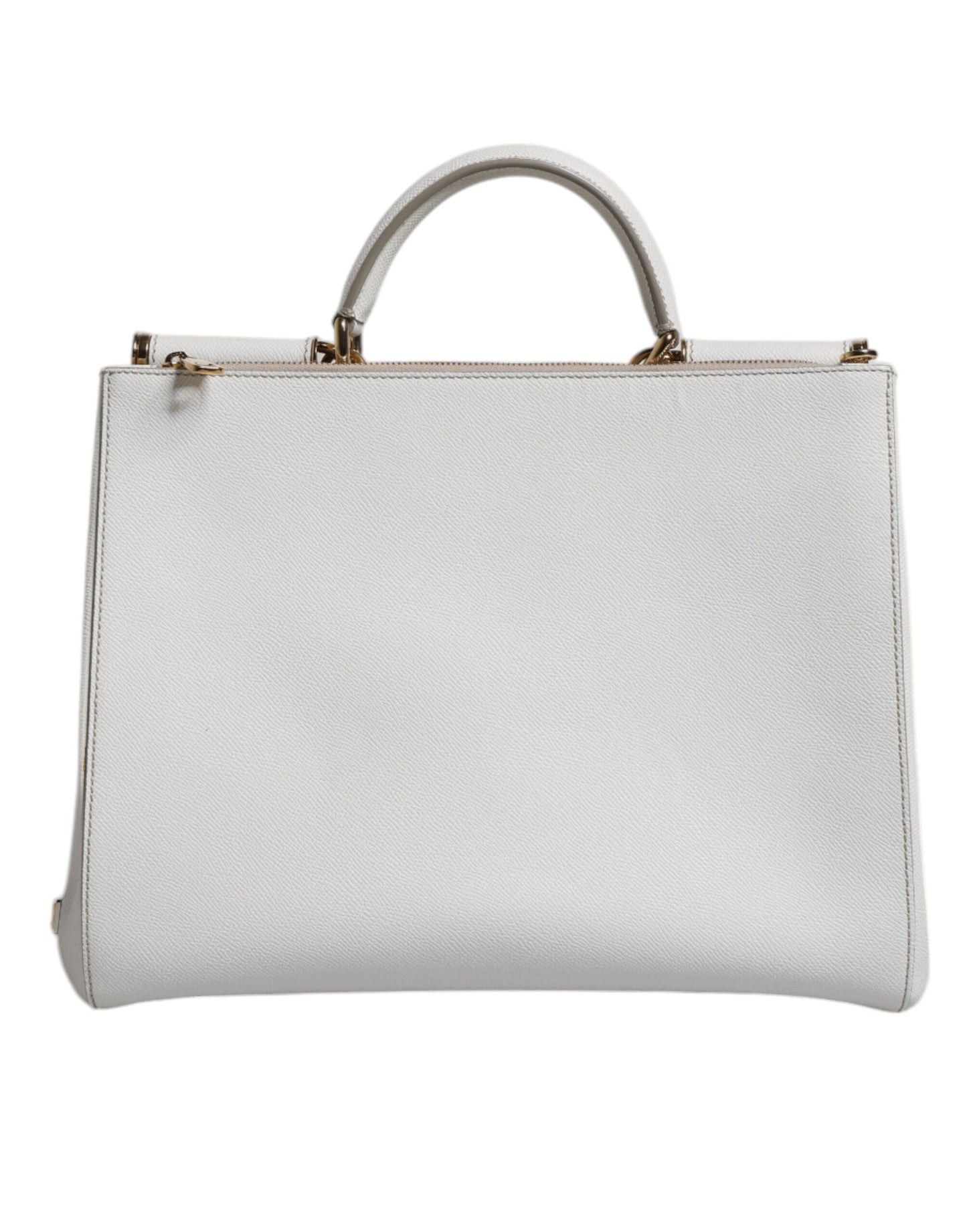 Sac fourre-tout à bandoulière en cuir blanc avec logo Dolce & Gabbana
