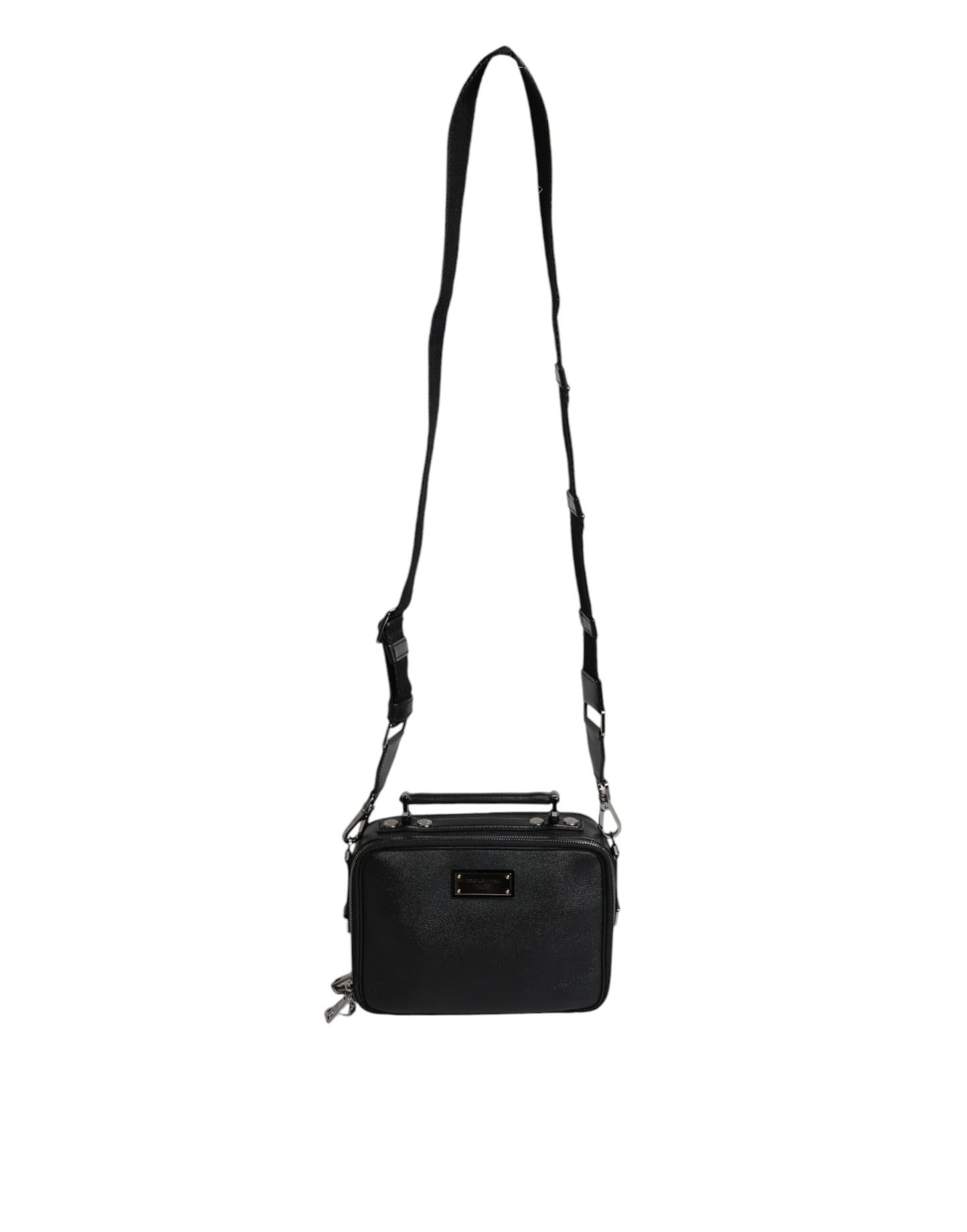 Sac bandoulière Dolce & Gabbana en nylon noir avec logo et poignée supérieure
