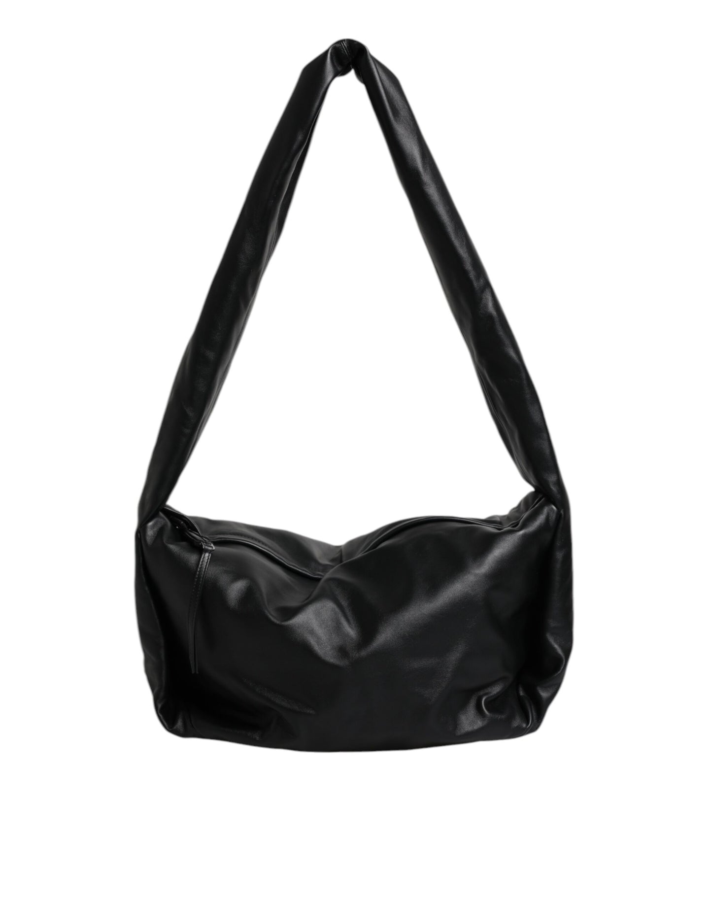 Sac à bandoulière en cuir noir avec plaque logo Dolce & Gabbana