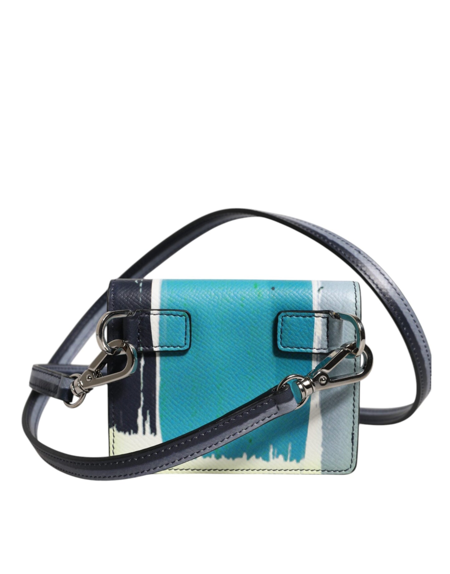 Portefeuille porte-cartes à deux volets en cuir multicolore Dolce & Gabbana avec logo DG