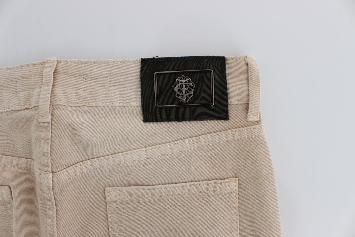 Jean slim en coton stretch beige Cavalli