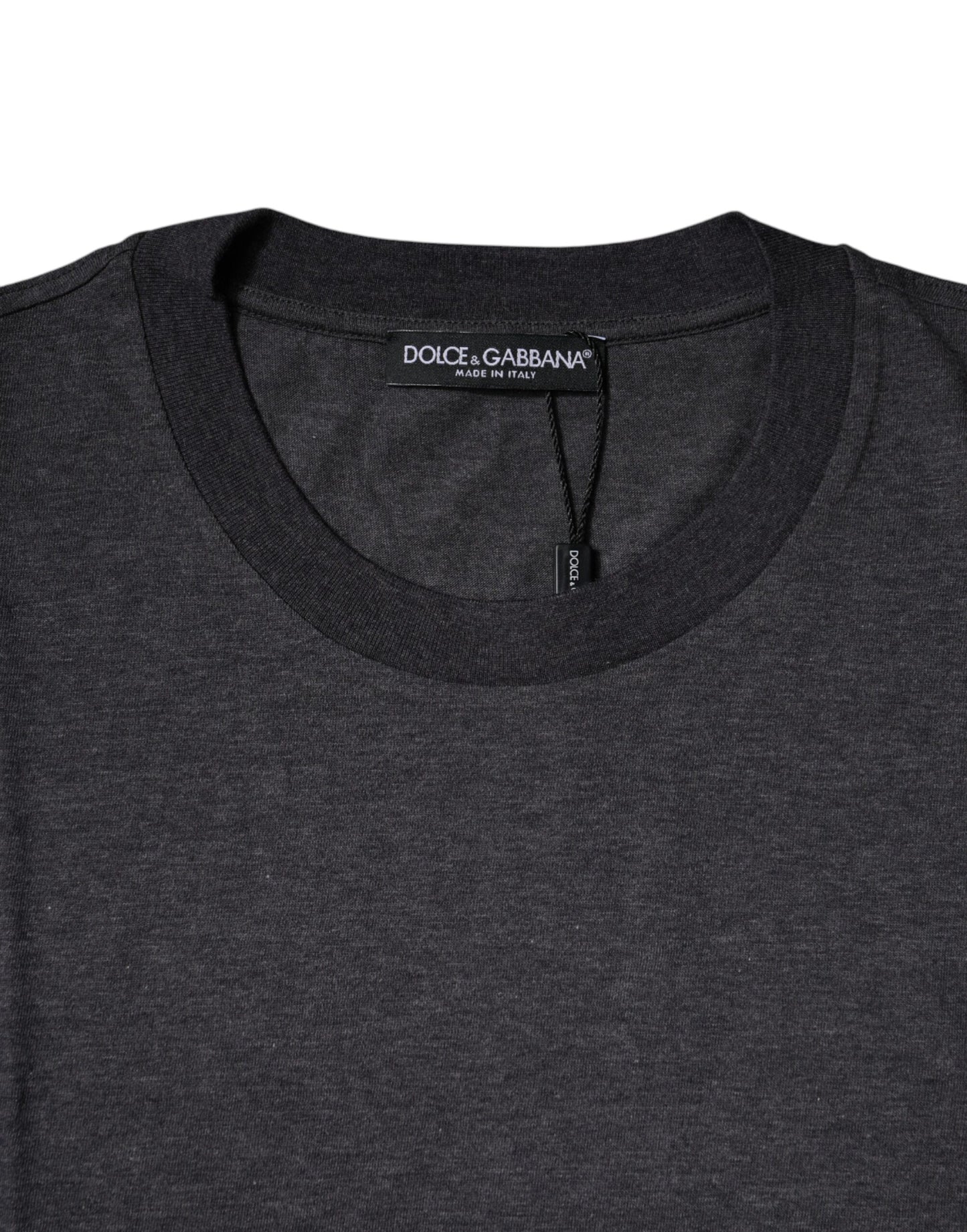 Dolce & Gabbana Dark Gray Crew Neck Short Sleeves T-shirt by Dolce & Gabbana