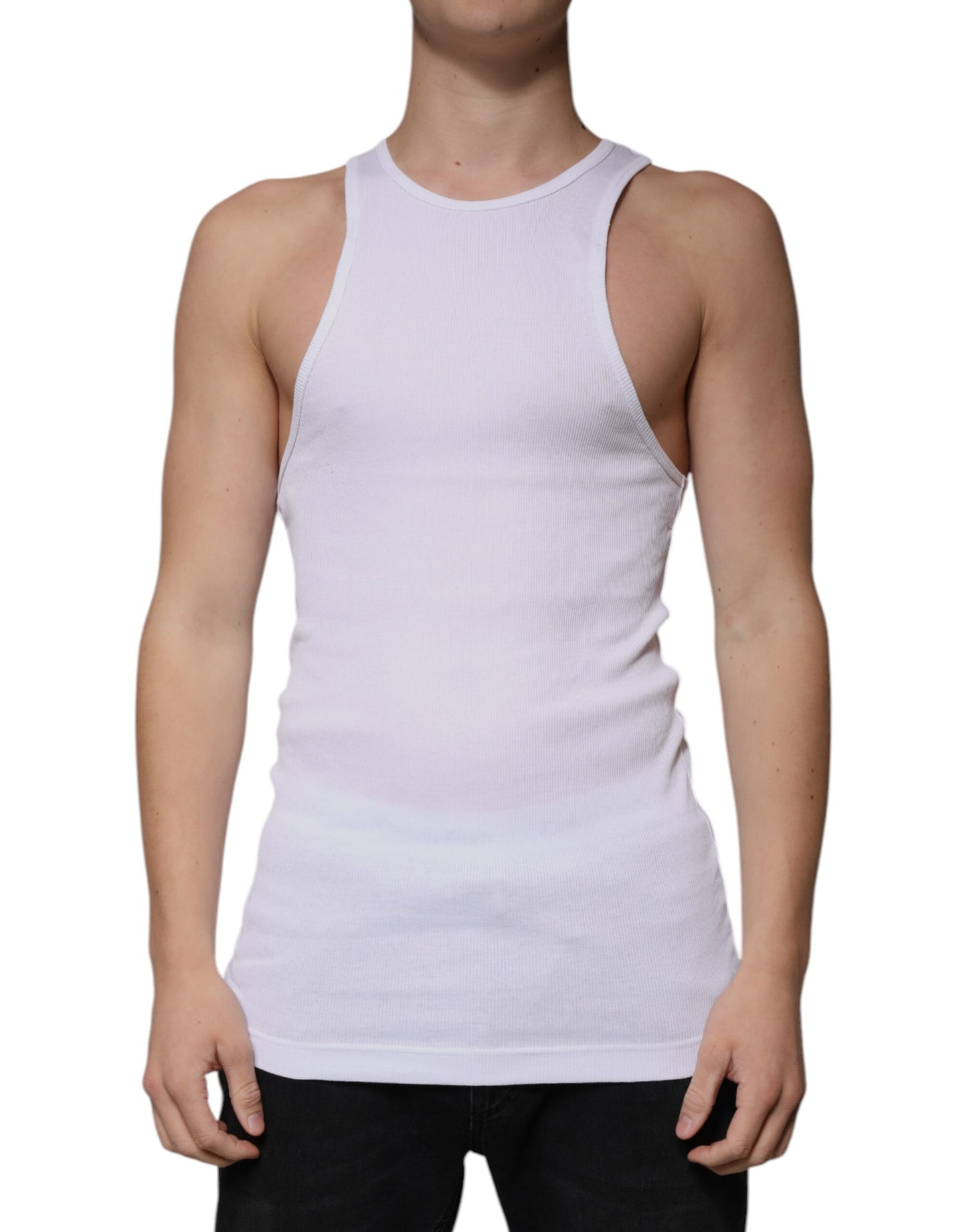 Dolce & Gabbana White Cotton Sleeveless Round Neck Tank T-shirt by Dolce & Gabbana