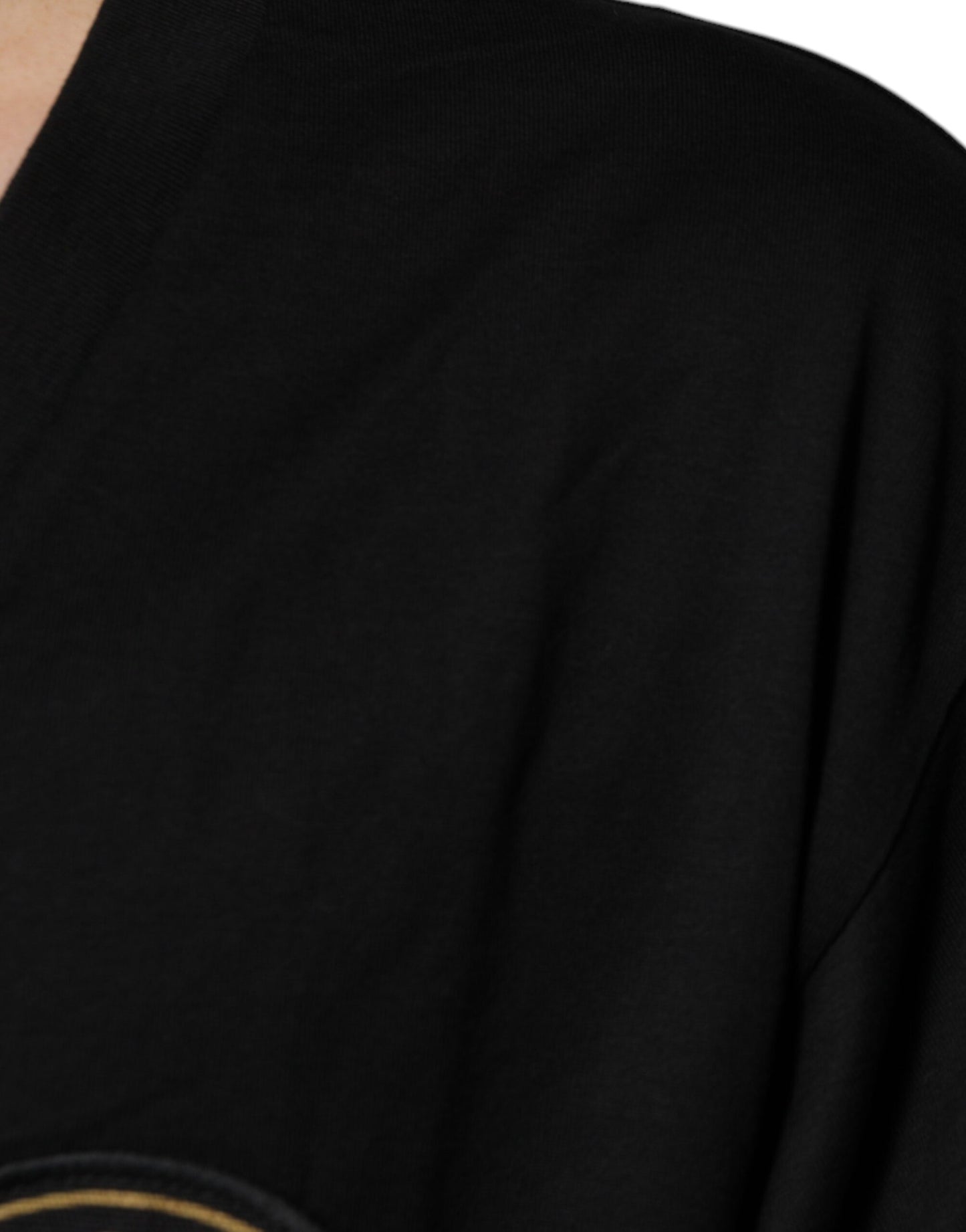 Dolce & Gabbana Black Cotton Logo Vneck Short Sleeve T-shirt by Dolce & Gabbana