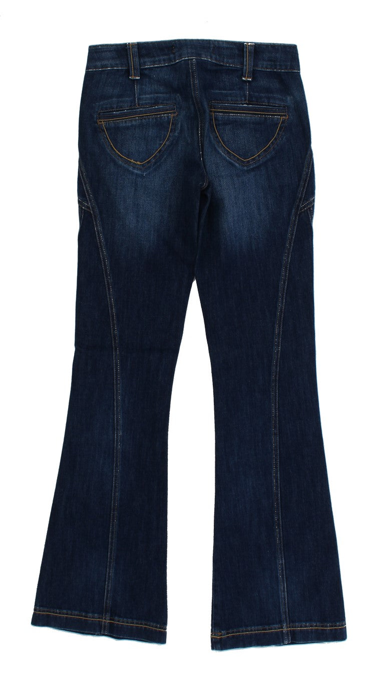 Jean Cavalli élégant à jambe évasée et taille basse