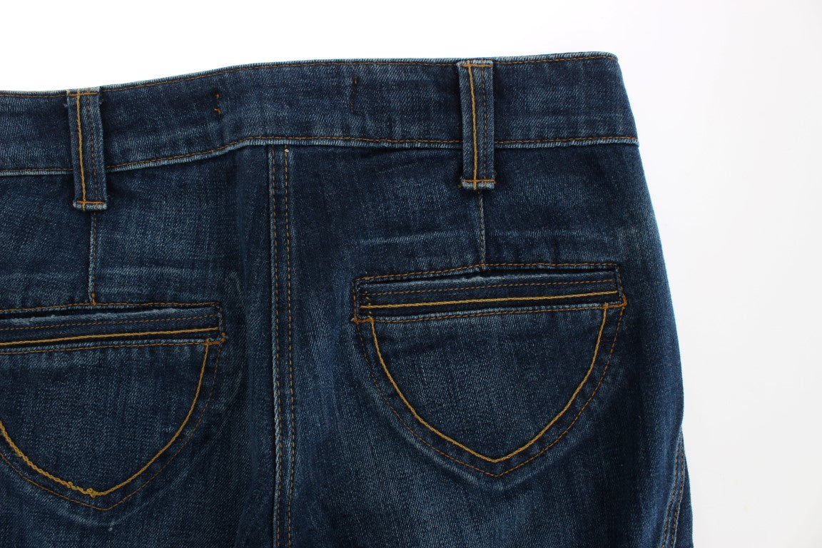 Jean Cavalli élégant à jambe évasée et taille basse