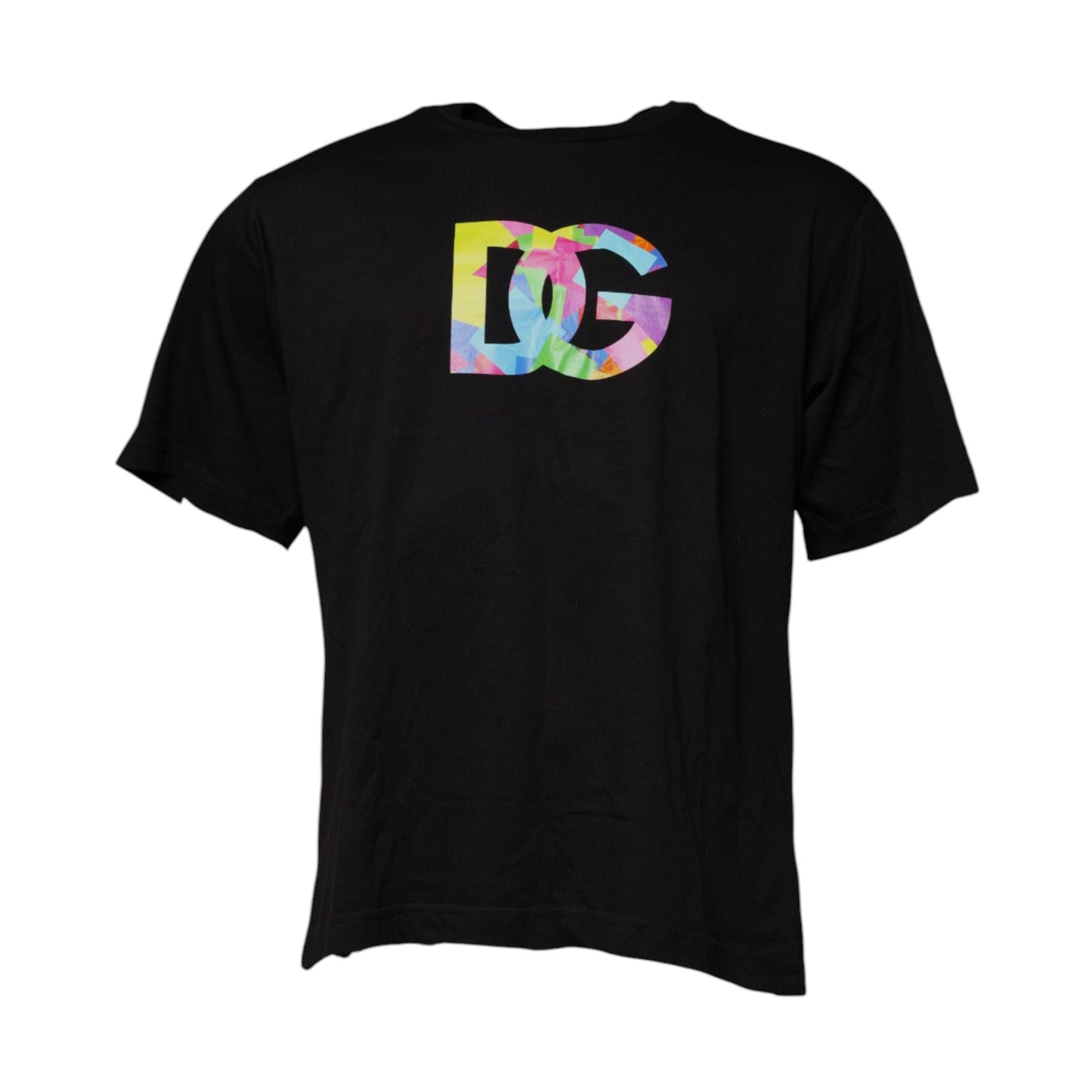 Dolce & Gabbana Black Logo Print Cotton Crew Neck T-shirt by Dolce & Gabbana