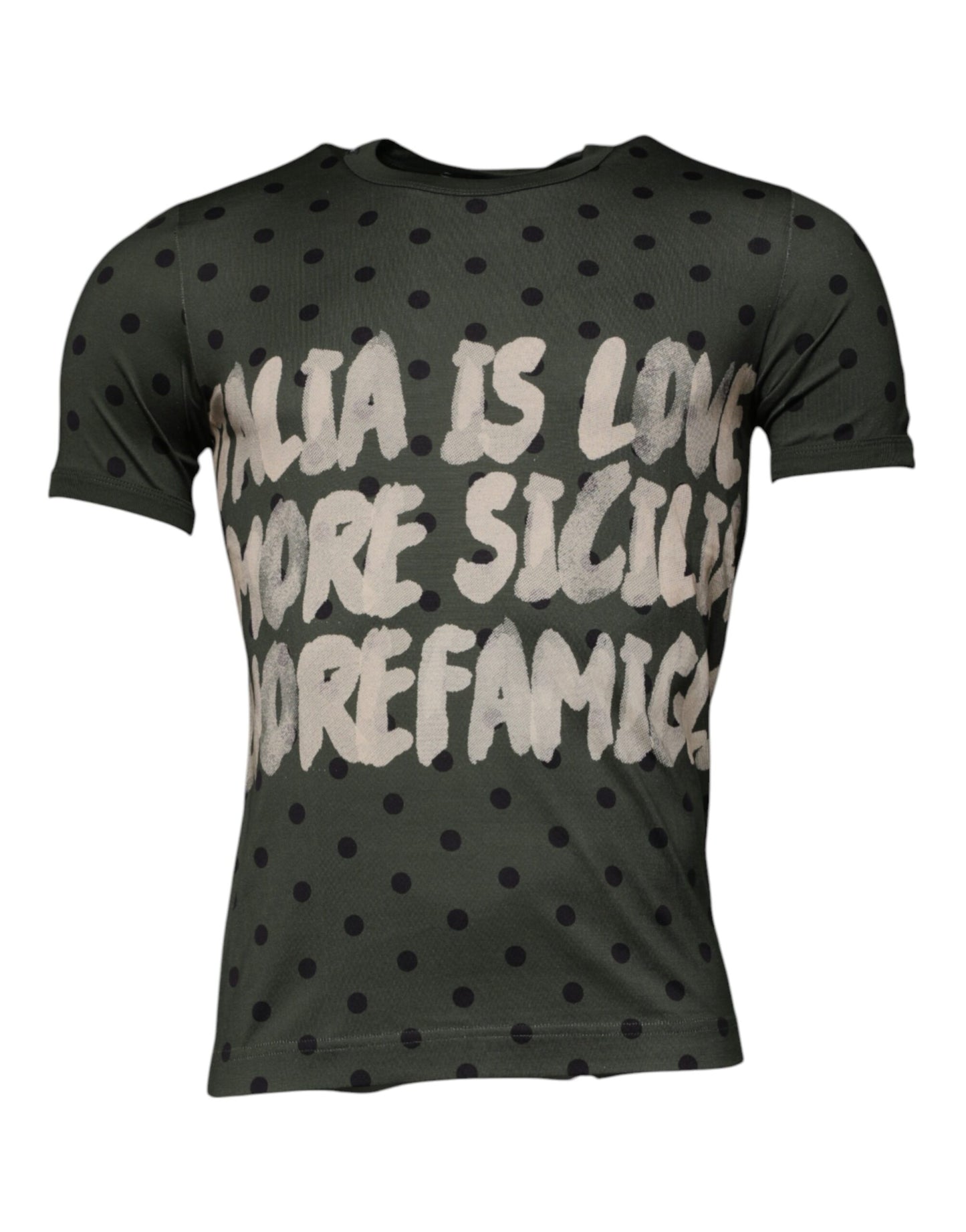 Dolce & Gabbana Gray Sicilia Cotton Crew Neck T-shirt by Dolce & Gabbana