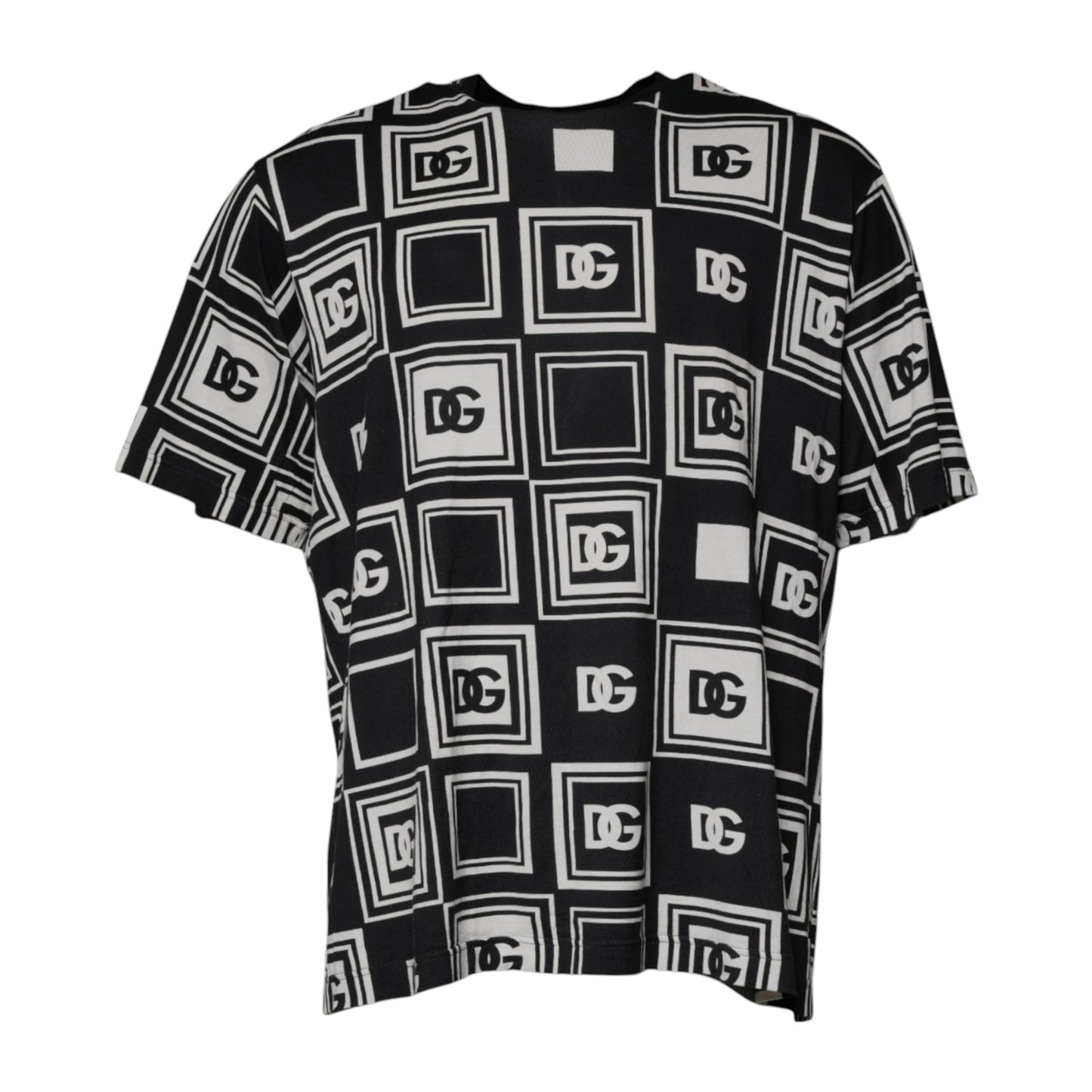 Dolce & Gabbana Black Logo Monogram Cotton Crew Neck T-shirt by Dolce & Gabbana