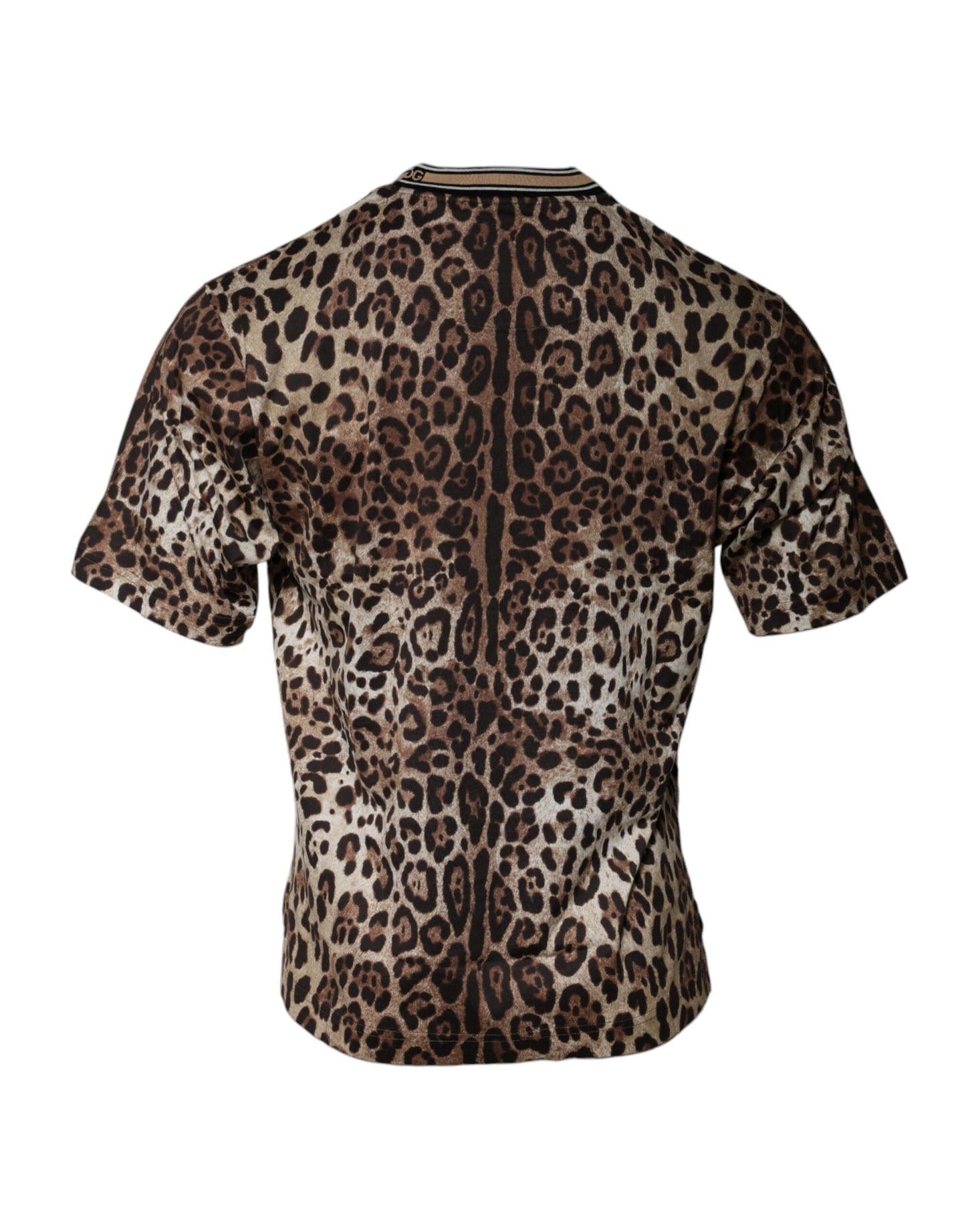 Dolce & Gabbana Brown Leopard Crew Neck Short Sleeve T-shirt by Dolce & Gabbana