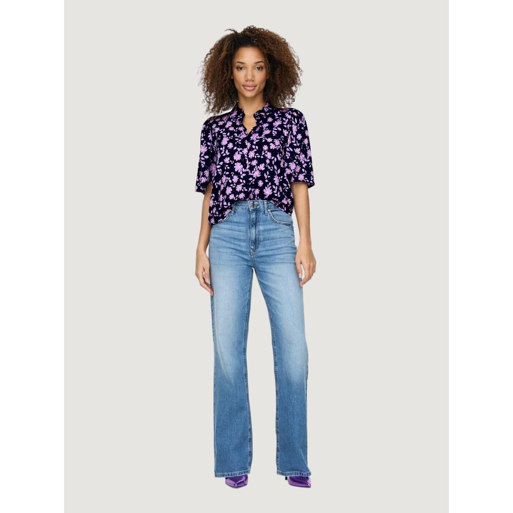 Jacqueline De Yong Purple Viscose Shortsleeve