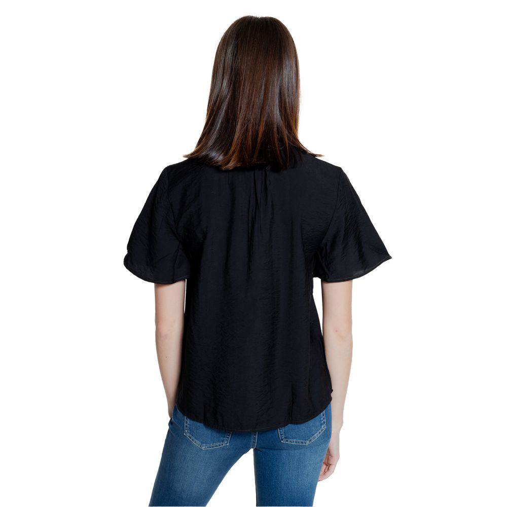 Jacqueline De Yong Black Viscose Short Sleeve