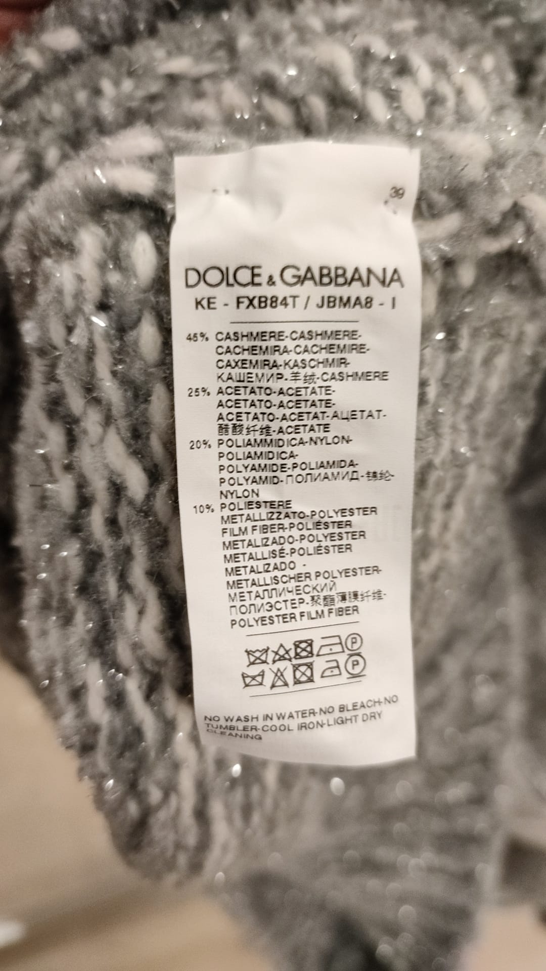 Dolce & Gabbana Gray Cashmere Turtle Neck Pullover Sweater by Dolce & Gabbana