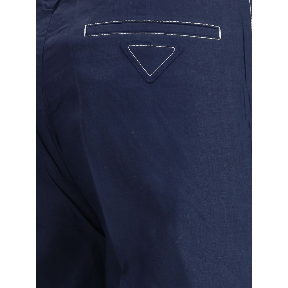 Pantalon en lin Prada