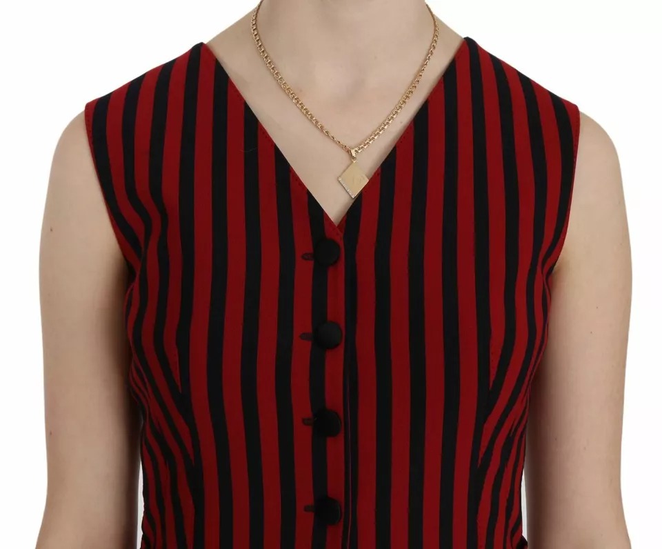 Dolce & Gabbana Gilet à rayures rouges et noires Chemisier Haut
