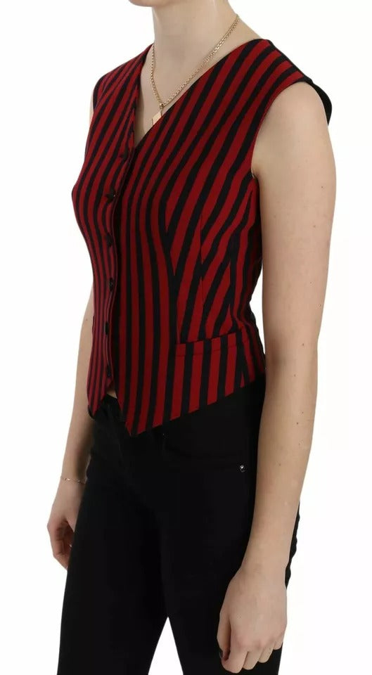 Dolce & Gabbana Gilet à rayures rouges et noires Chemisier Haut