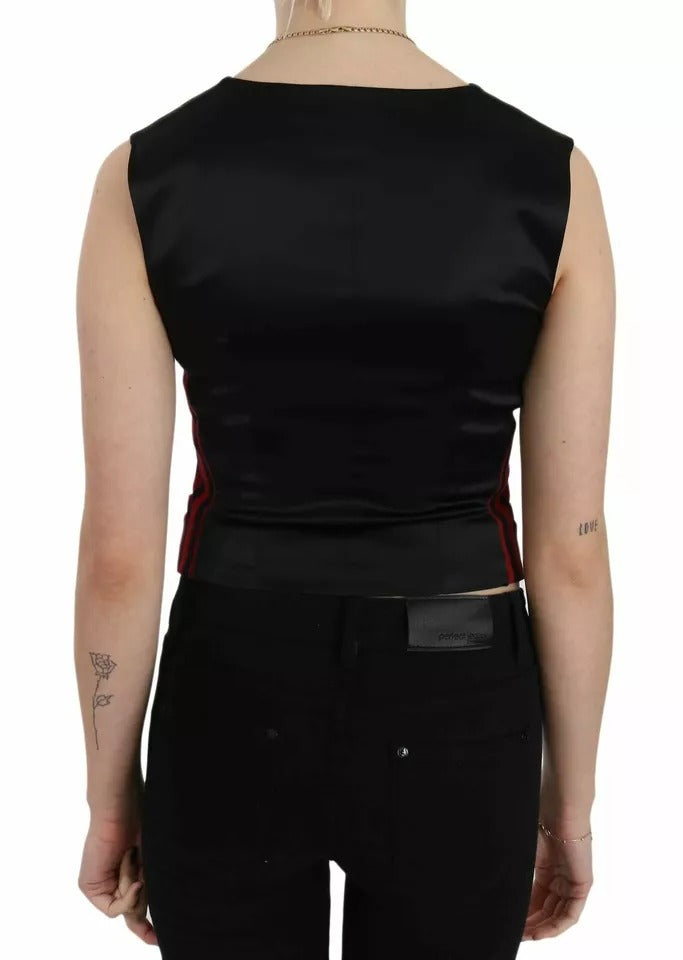 Dolce & Gabbana Gilet à rayures rouges et noires Chemisier Haut