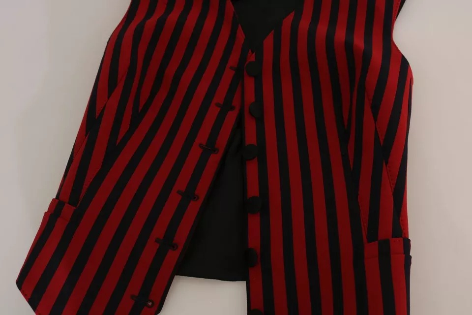 Dolce & Gabbana Gilet à rayures rouges et noires Chemisier Haut