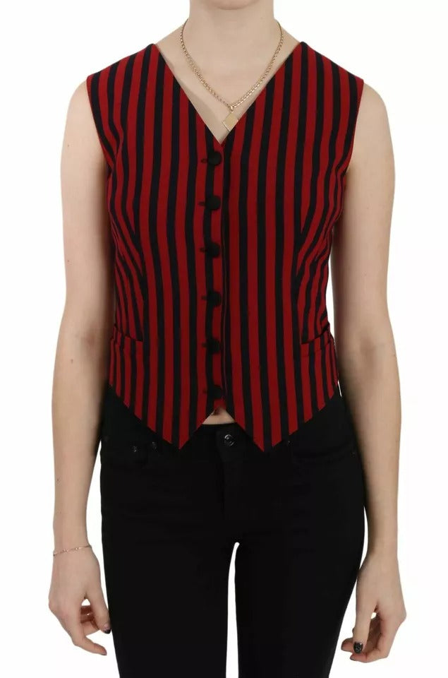 Dolce & Gabbana Gilet à rayures rouges et noires Chemisier Haut