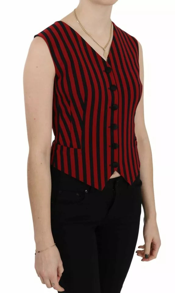 Dolce & Gabbana Gilet à rayures rouges et noires Chemisier Haut