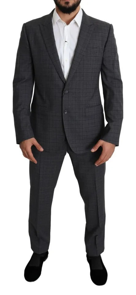 Dolce & Gabbana Gray Wool Men Formal 2 Piece MARTINI Suit by Dolce & Gabbana