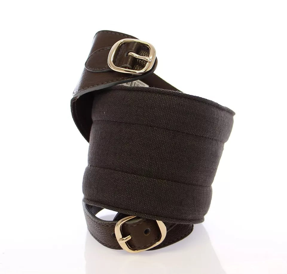 Dolce & Gabbana Brown D&G Leather Linen Logo Belt