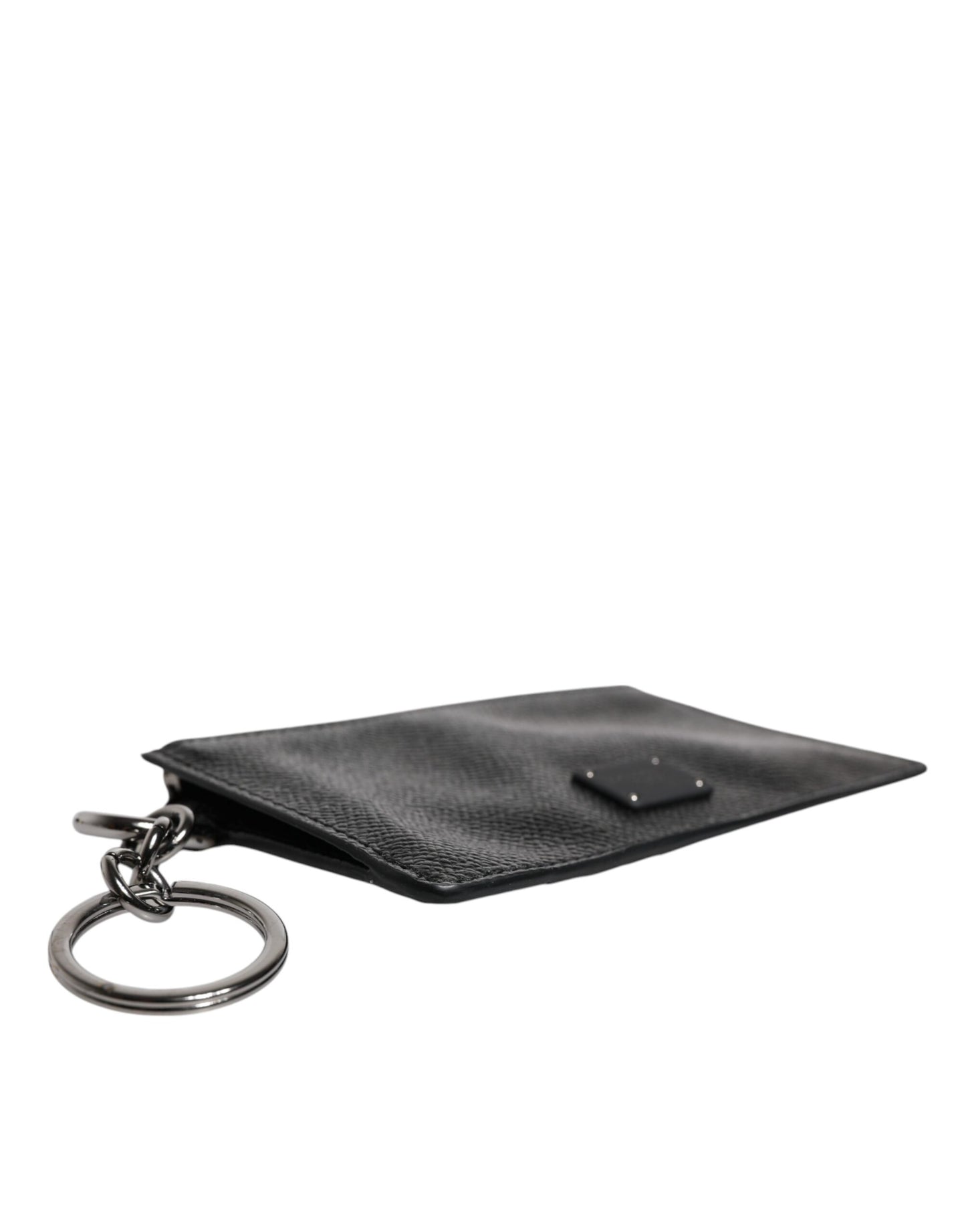 Portefeuille porte-cartes Dolce & Gabbana en cuir de veau noir avec logo DG