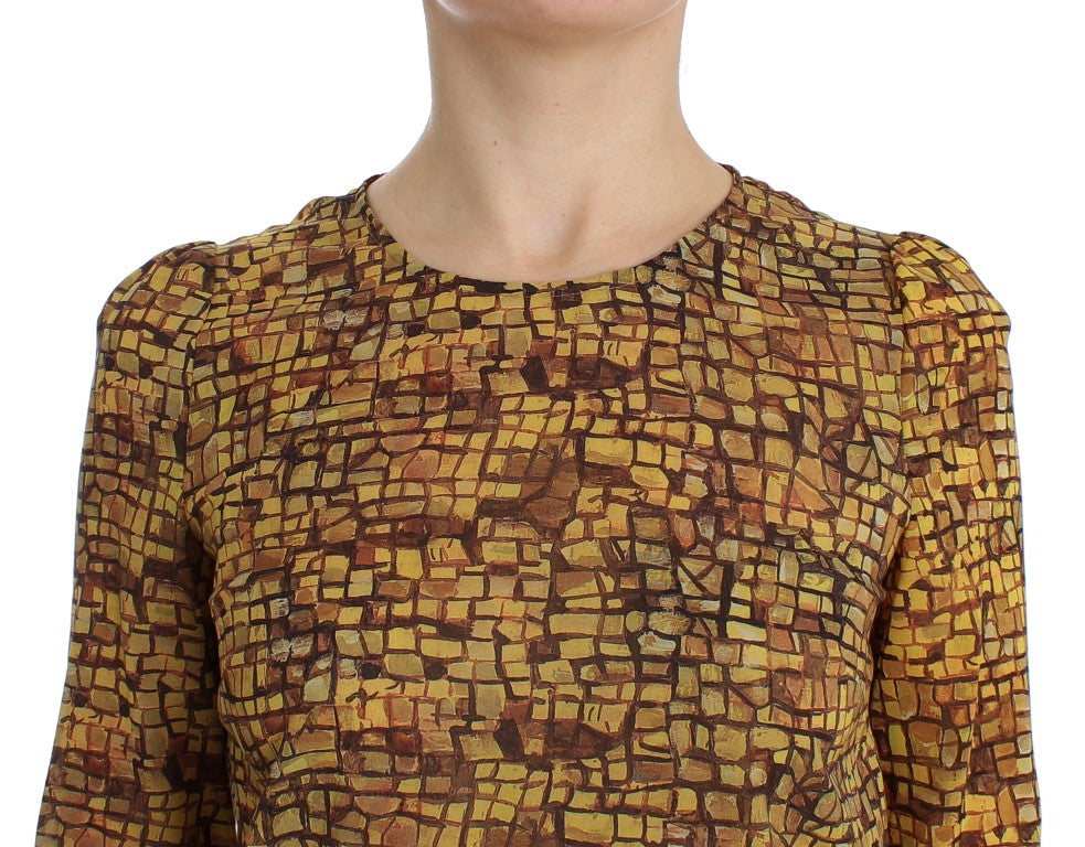 Chemisier en soie à imprimé mosaïque sicilienne Dolce & Gabbana