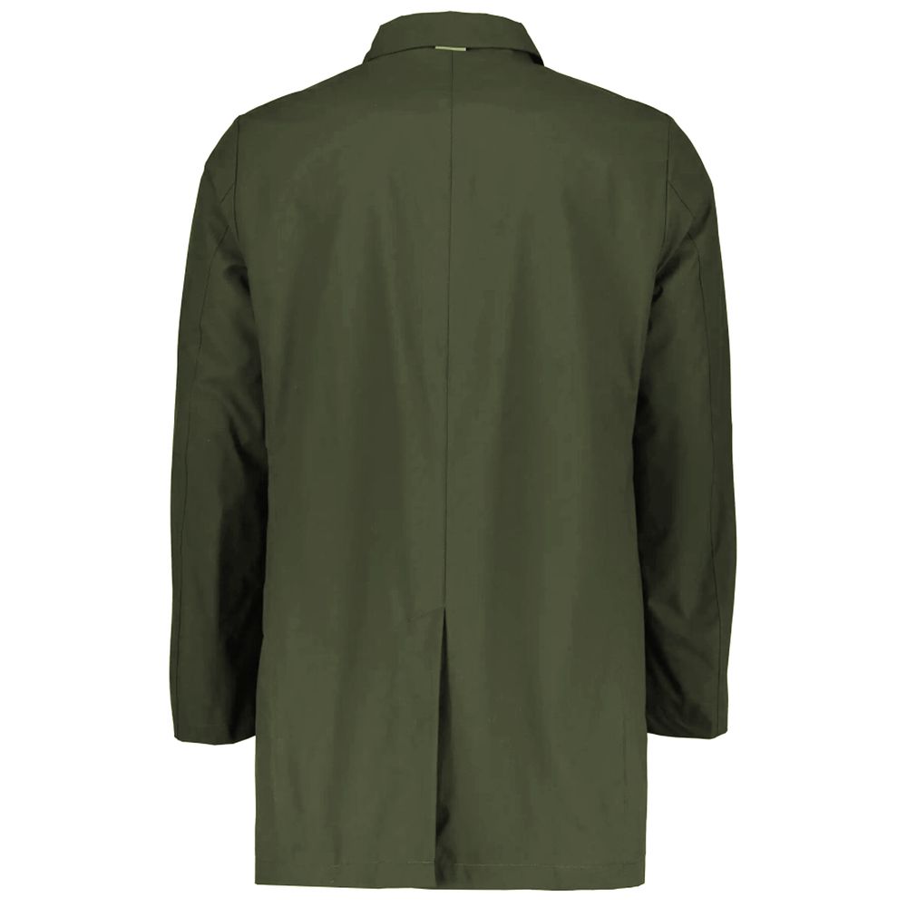 People Of Shibuya Green Recycled Polyester Men Trench Coat by People Of Shibuya