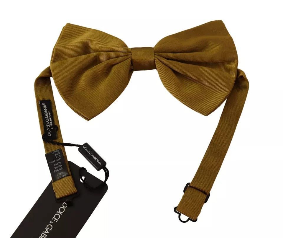 Nœud papillon papillon 100 % soie jaune moutarde Dolce & Gabbana pour homme