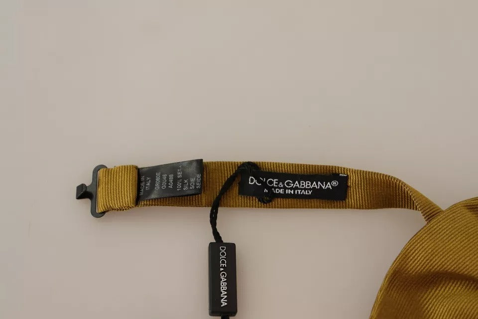 Nœud papillon papillon 100 % soie jaune moutarde Dolce & Gabbana pour homme