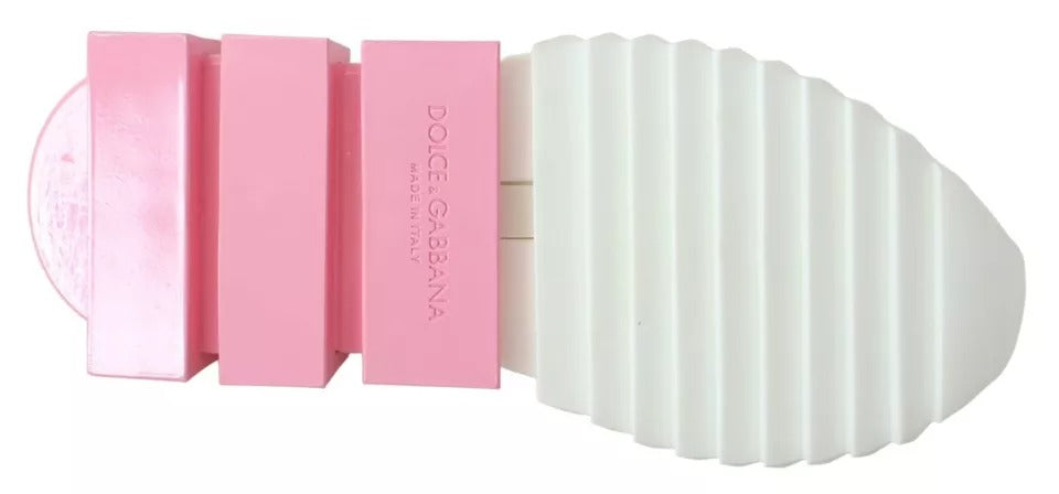 Dolce & Gabbana Pink White Logo Sorrento Sneakers Shoes by Dolce & Gabbana