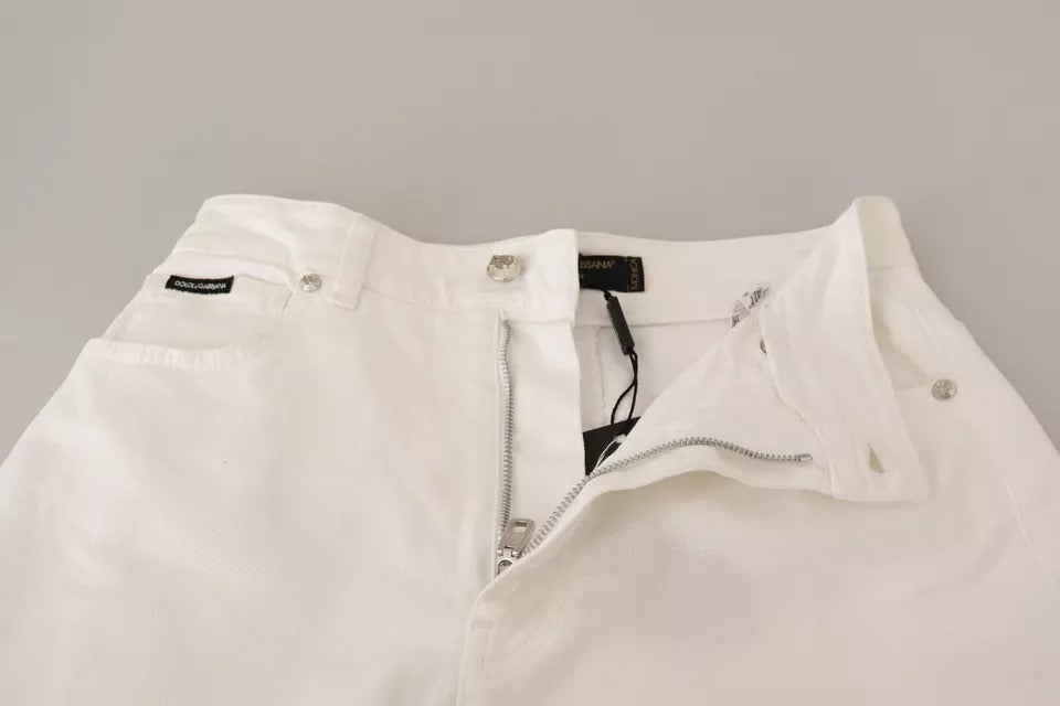 Dolce & Gabbana White MONICA Boot Cut Cotton Denim Jeans by Dolce & Gabbana