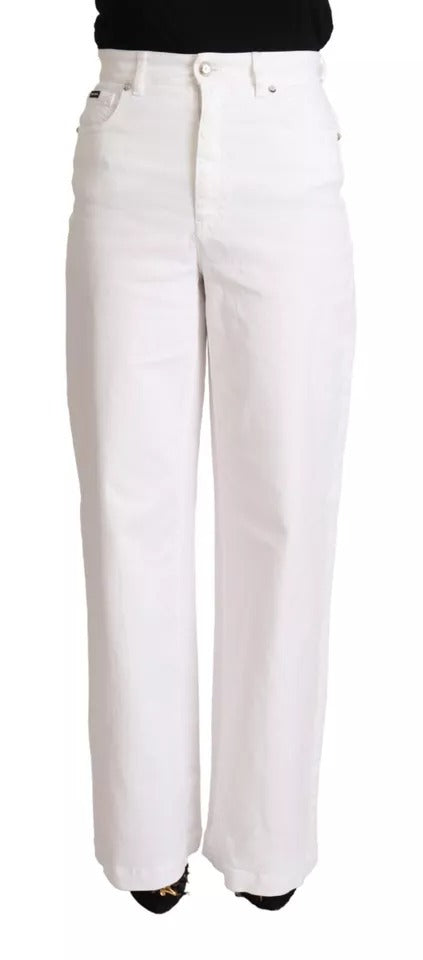 Dolce & Gabbana White MONICA Boot Cut Cotton Denim Jeans by Dolce & Gabbana