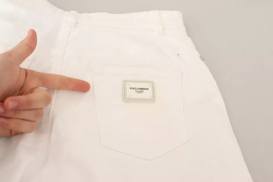 Dolce & Gabbana White MONICA Boot Cut Cotton Denim Jeans by Dolce & Gabbana