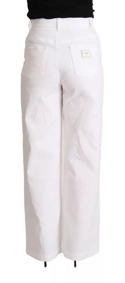 Dolce & Gabbana White MONICA Boot Cut Cotton Denim Jeans by Dolce & Gabbana