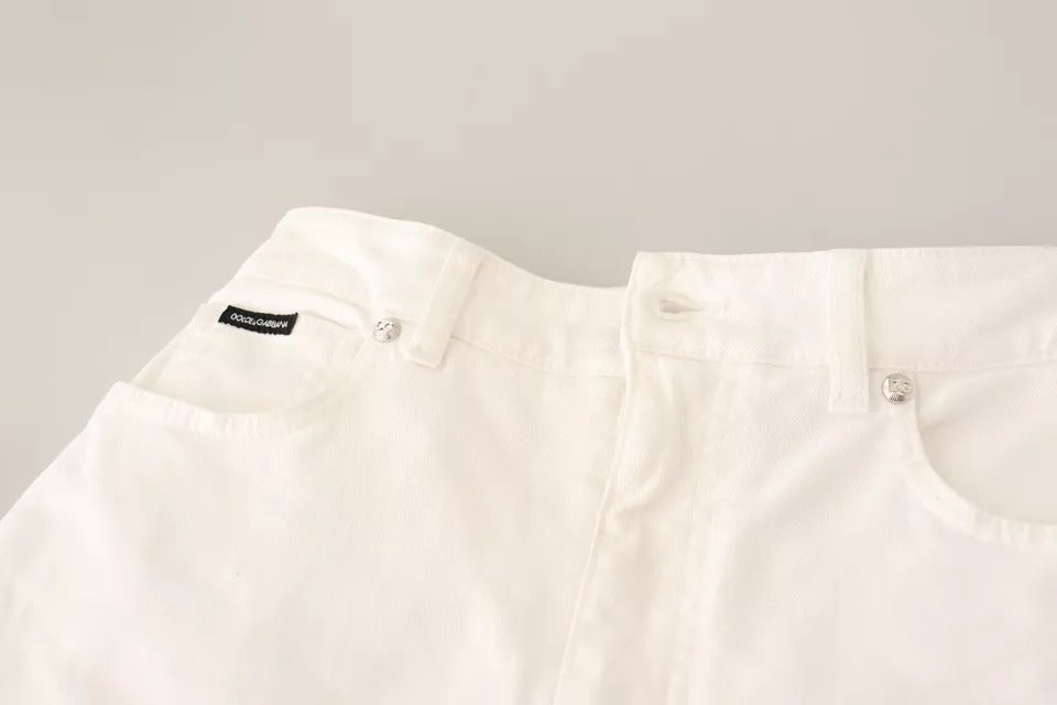 Dolce & Gabbana White MONICA Boot Cut Cotton Denim Jeans by Dolce & Gabbana