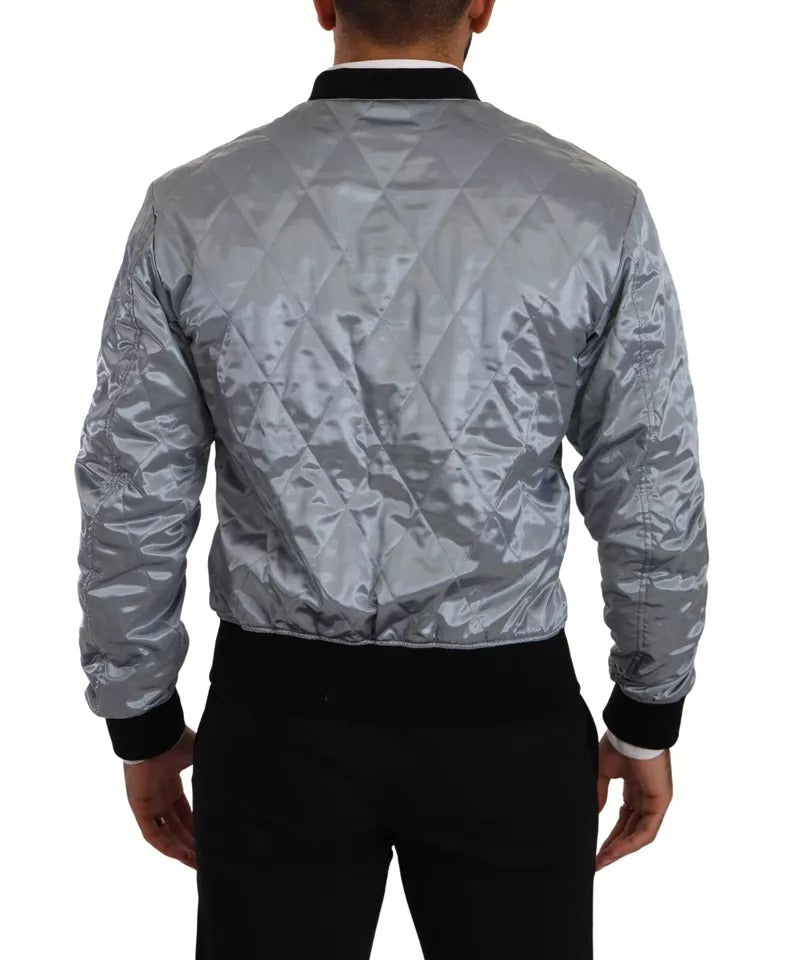 Dolce & Gabbana Light Blue Bomber Coat Men Jacket by Dolce & Gabbana
