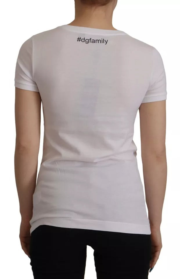 Dolce & Gabbana White #DGFamily Patch Top Cotton T-shirt by Dolce & Gabbana