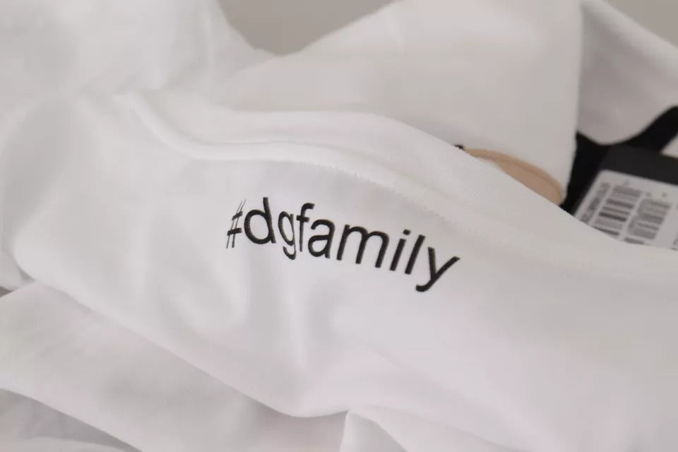 Dolce & Gabbana White #DGFamily Patch Top Cotton T-shirt by Dolce & Gabbana