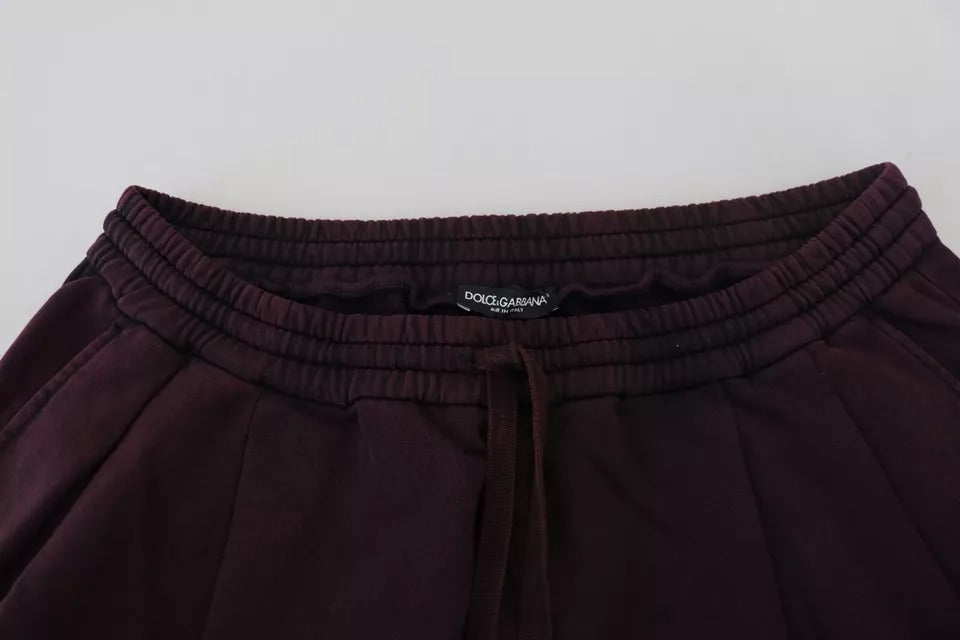 Dolce & Gabbana Bordeaux Cotton Cargo Jogger Sweatpants Pants by Dolce & Gabbana