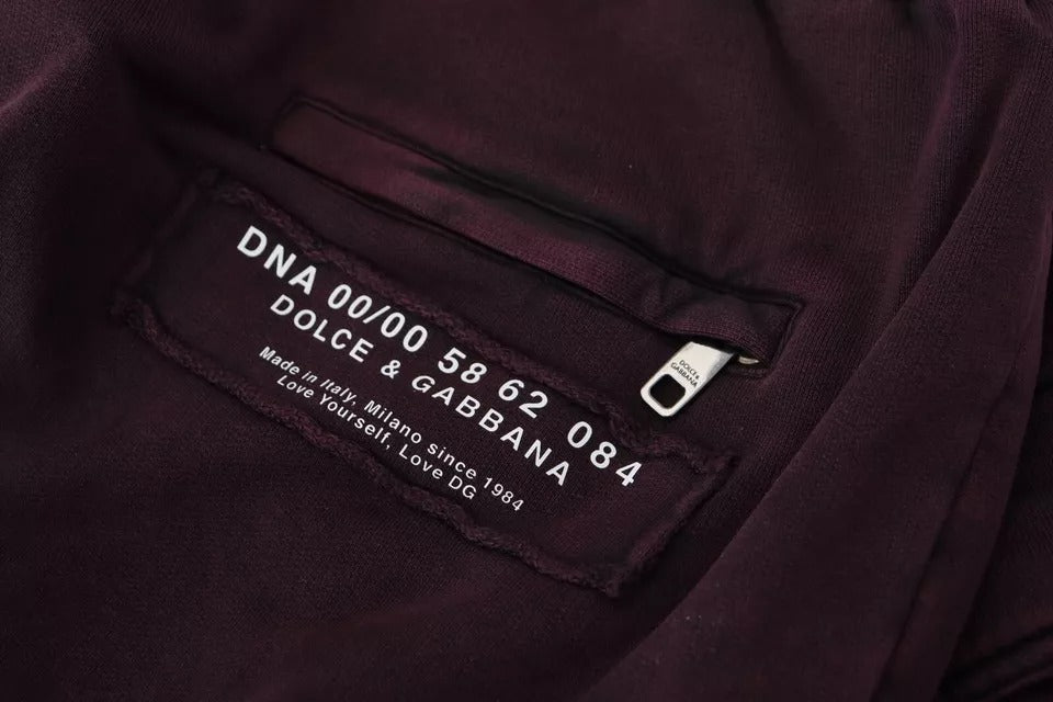 Dolce & Gabbana Bordeaux Cotton Cargo Jogger Sweatpants Pants by Dolce & Gabbana