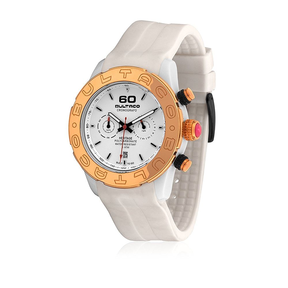 Montre Bultaco en caoutchouc blanc